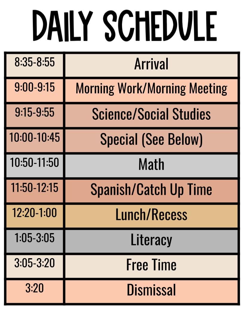 daily schedule